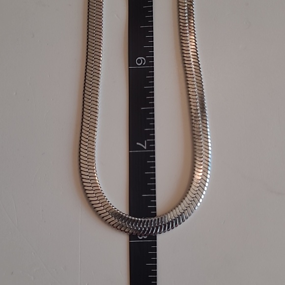 Stainless Steel Silver Herringbone Necklace 5mm Snake Chain 8" Hang Length - Picture 13 of 17